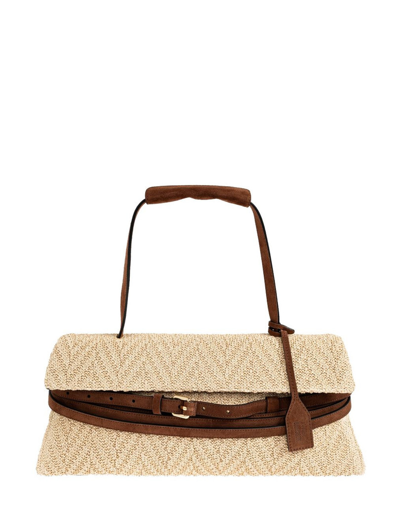 belt-detail woven tote bag 1
