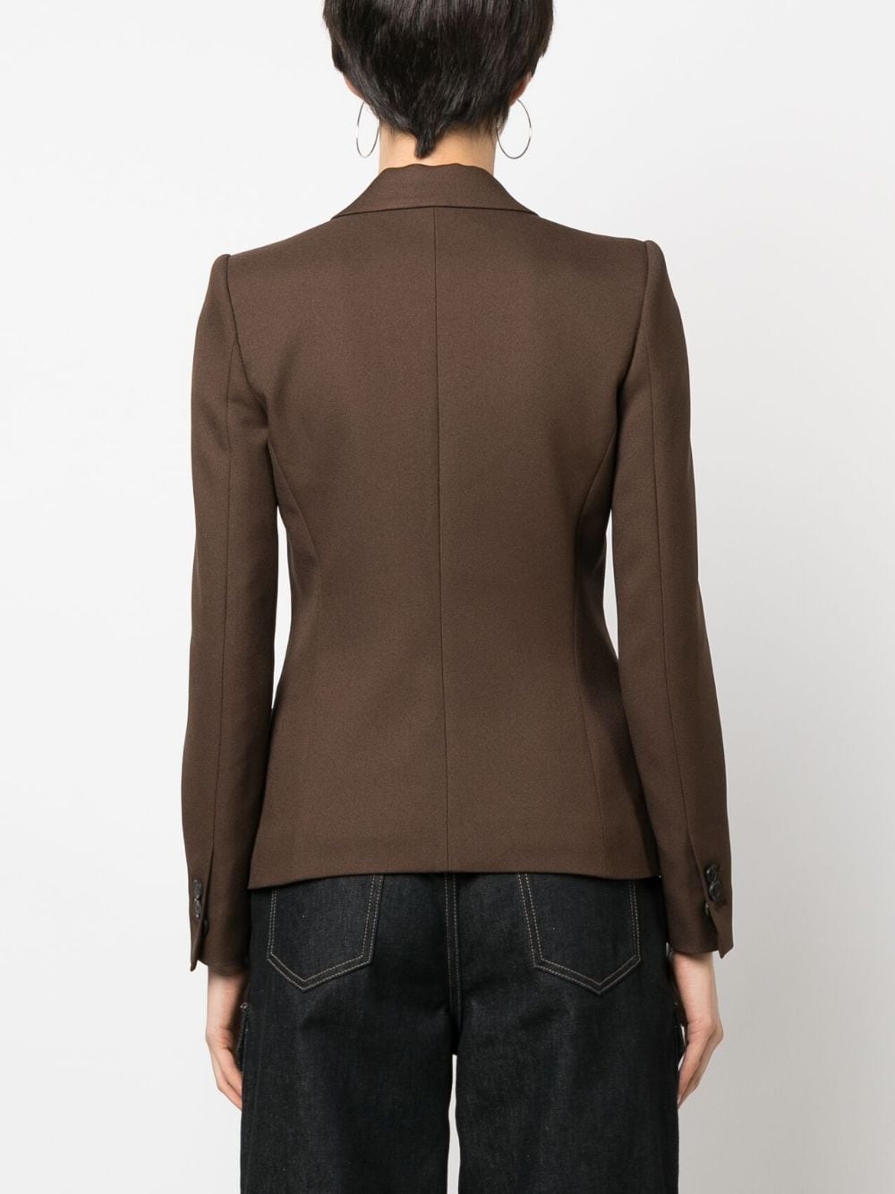 single-breasted long-sleeve blazer - 4