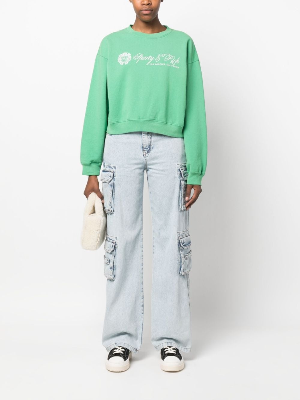 logo-print cropped sweatshirt - 3