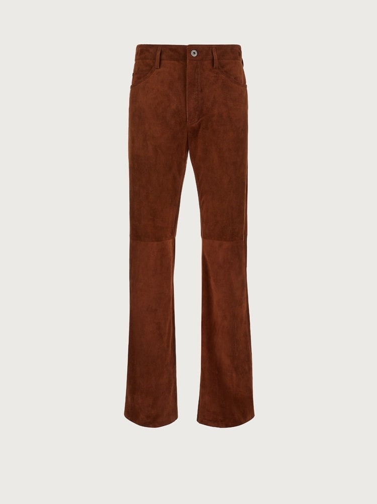 SUEDE FIVE POCKET TROUSER - 1