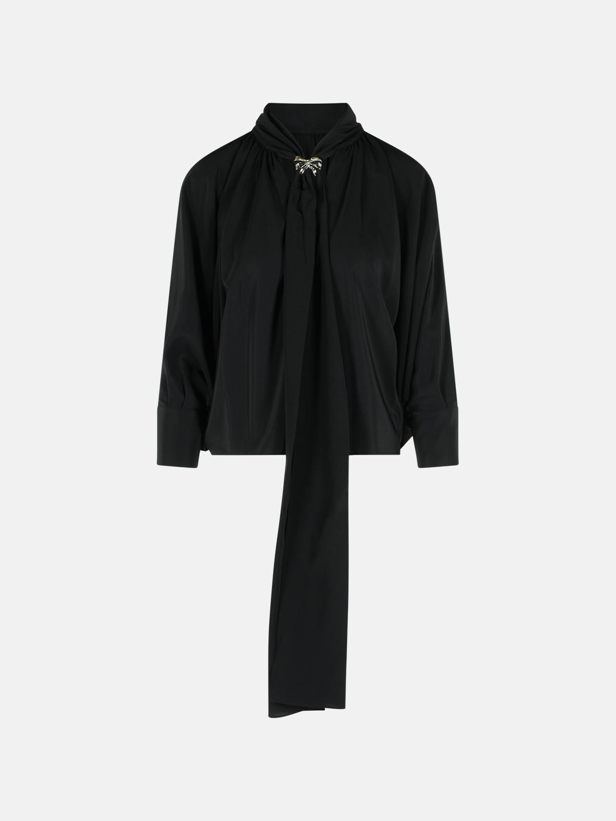 'LEONIDA' BLACK SILK SHIRT - 1