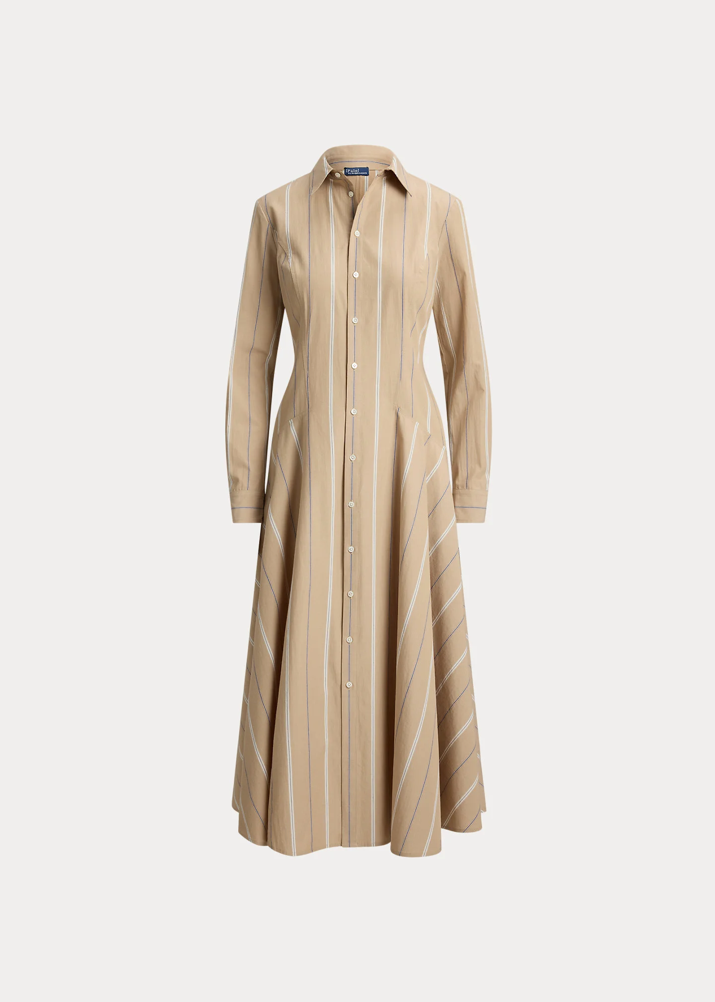 Striped Cotton Paneled Shirtdress - 1