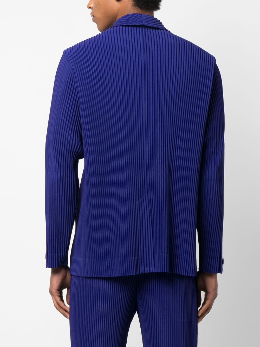 ribbed single-breasted blazer - 4