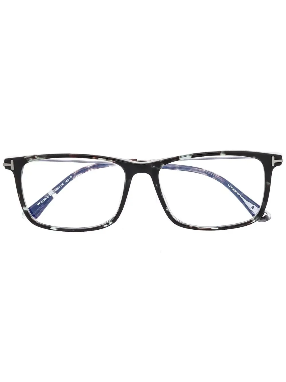 marble-effect square-frame glasses - 1