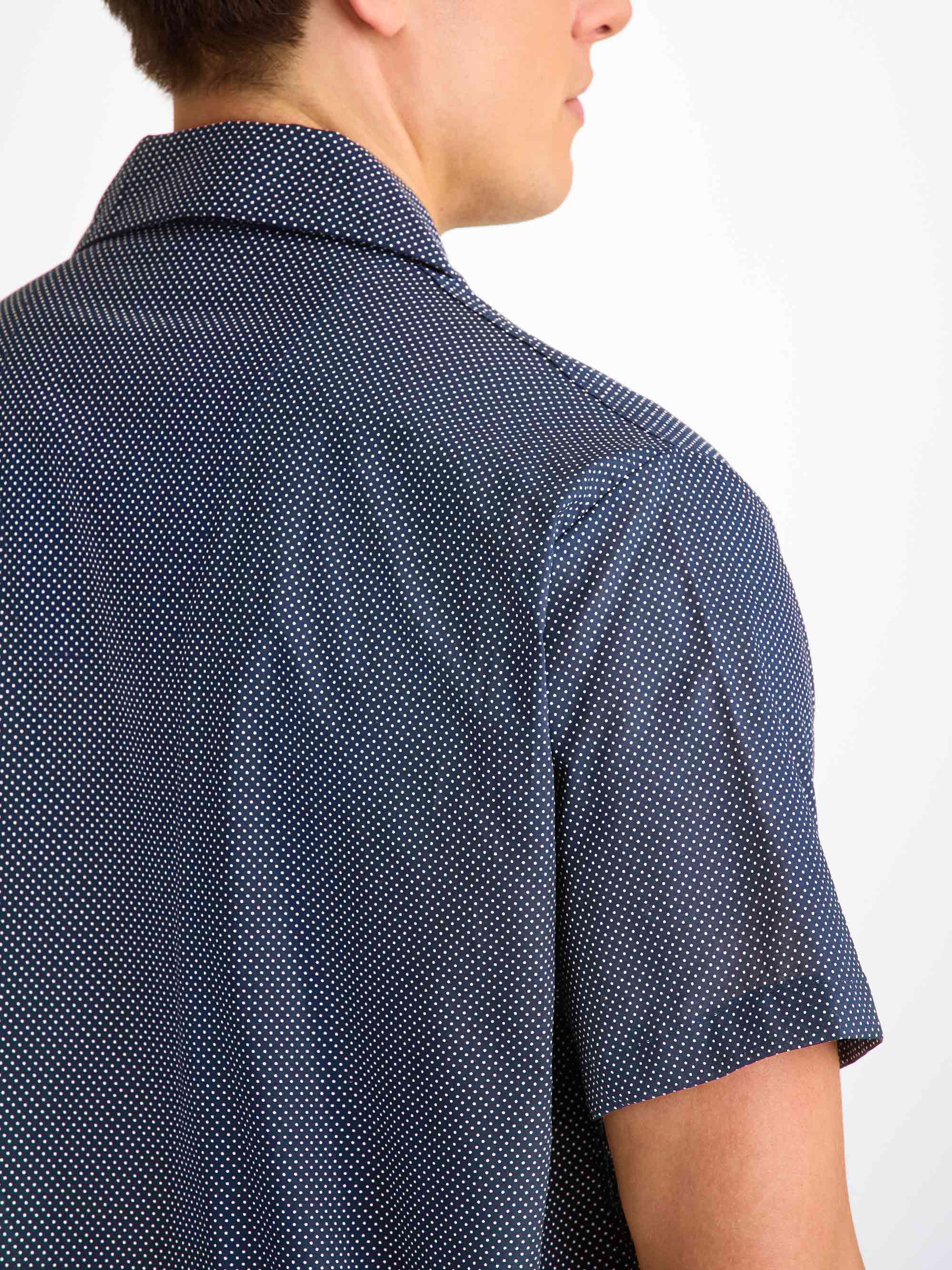 Men's Short Pyjamas Plaza 21 Cotton Batiste Navy - 5