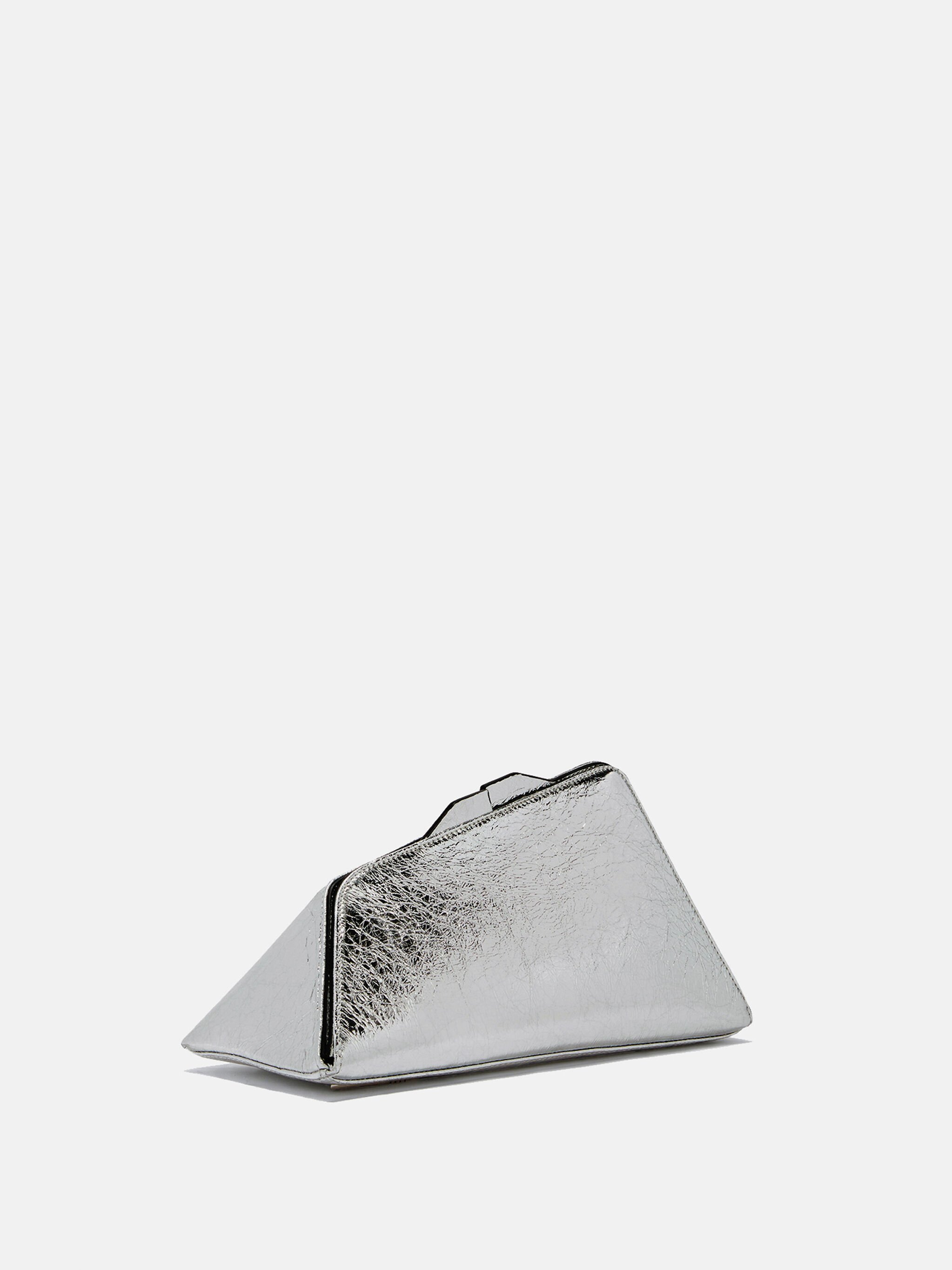 ''8.30 PM'' SILVER OVERSIZED CLUTCH - 3
