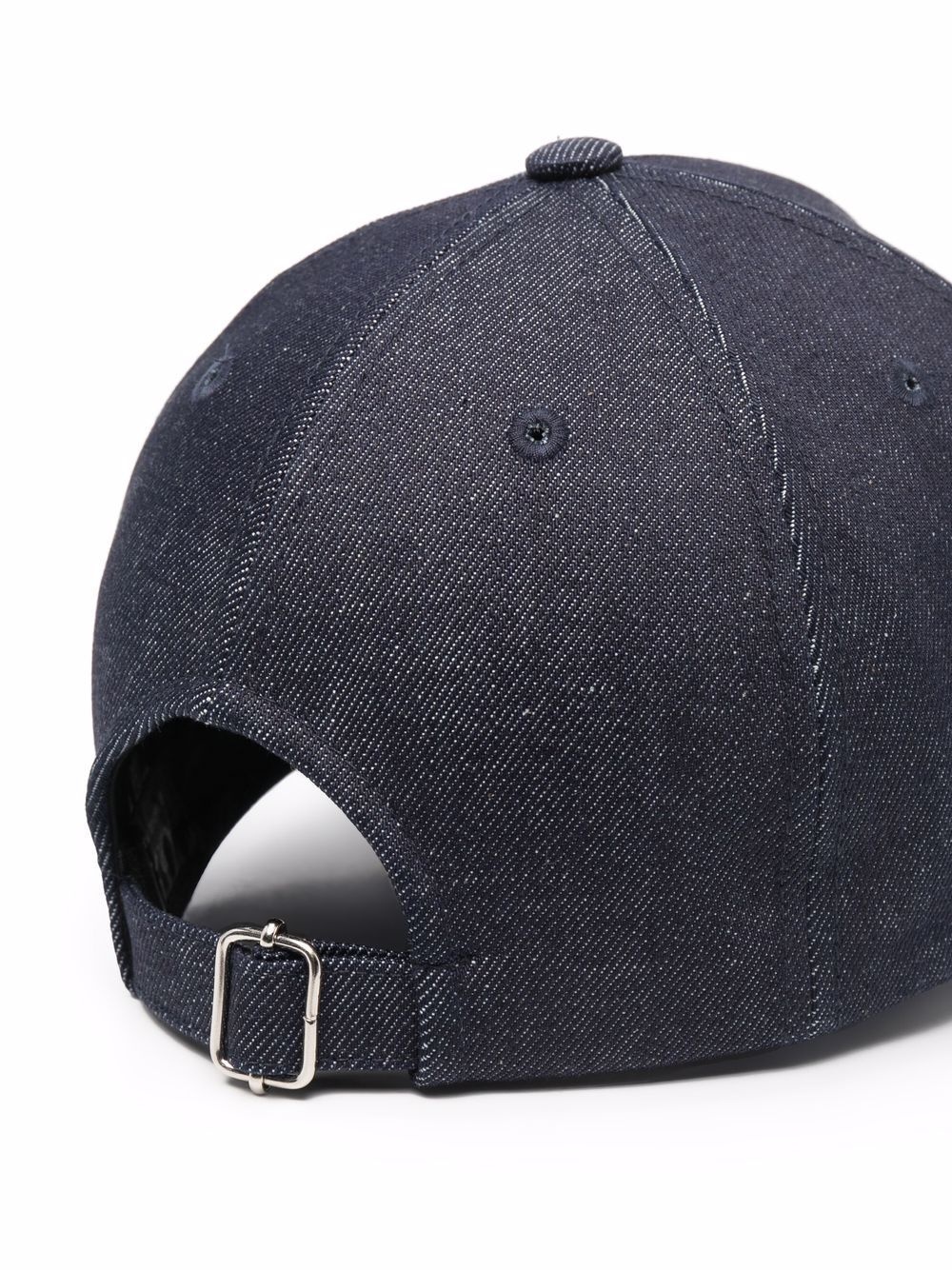 logo print denim cap - 2