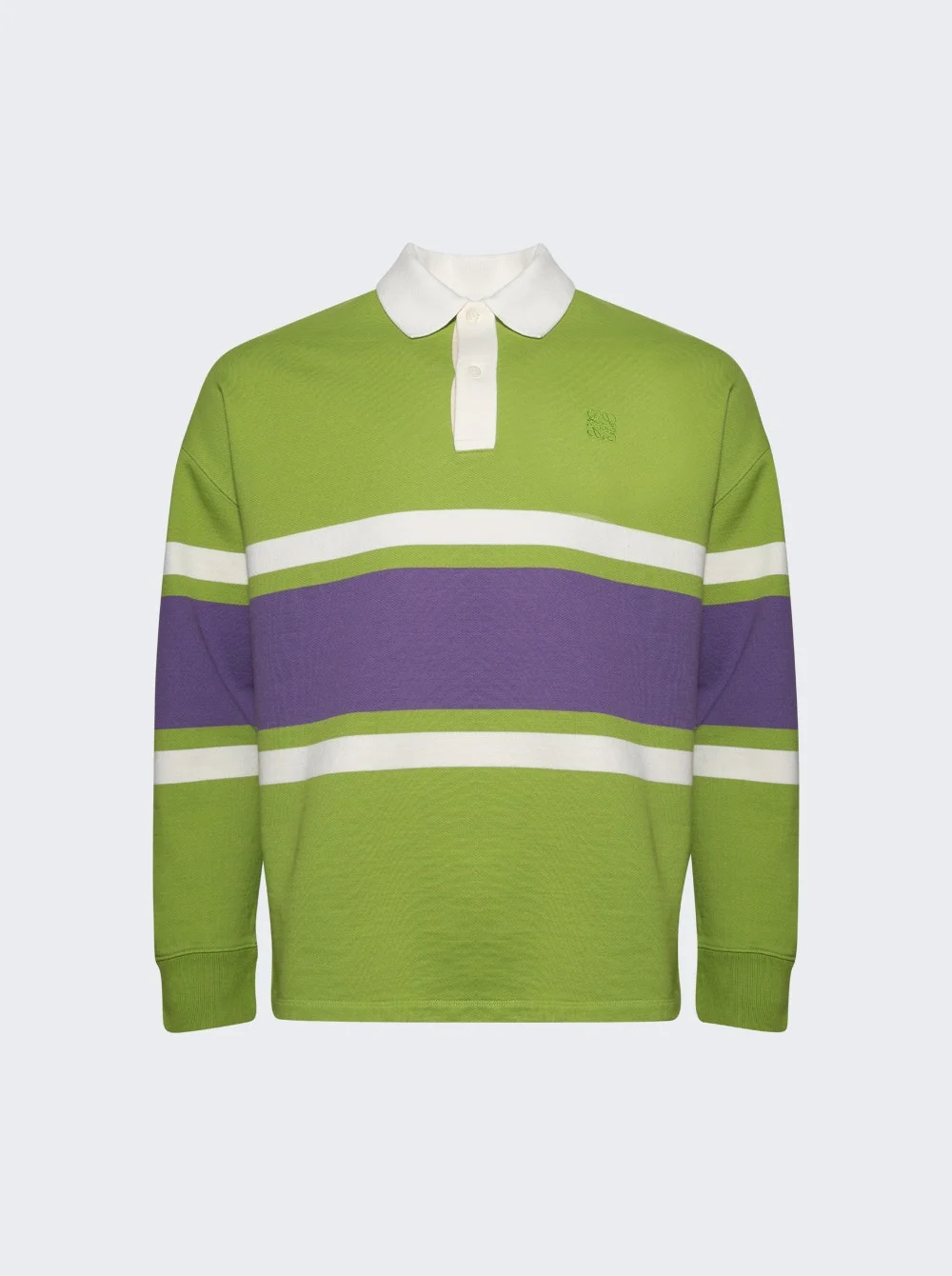 Long Sleeve Polo Green And Purple - 1