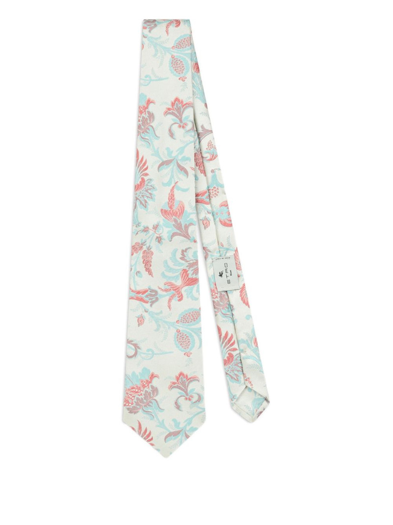 jacquard floral motif tie 1