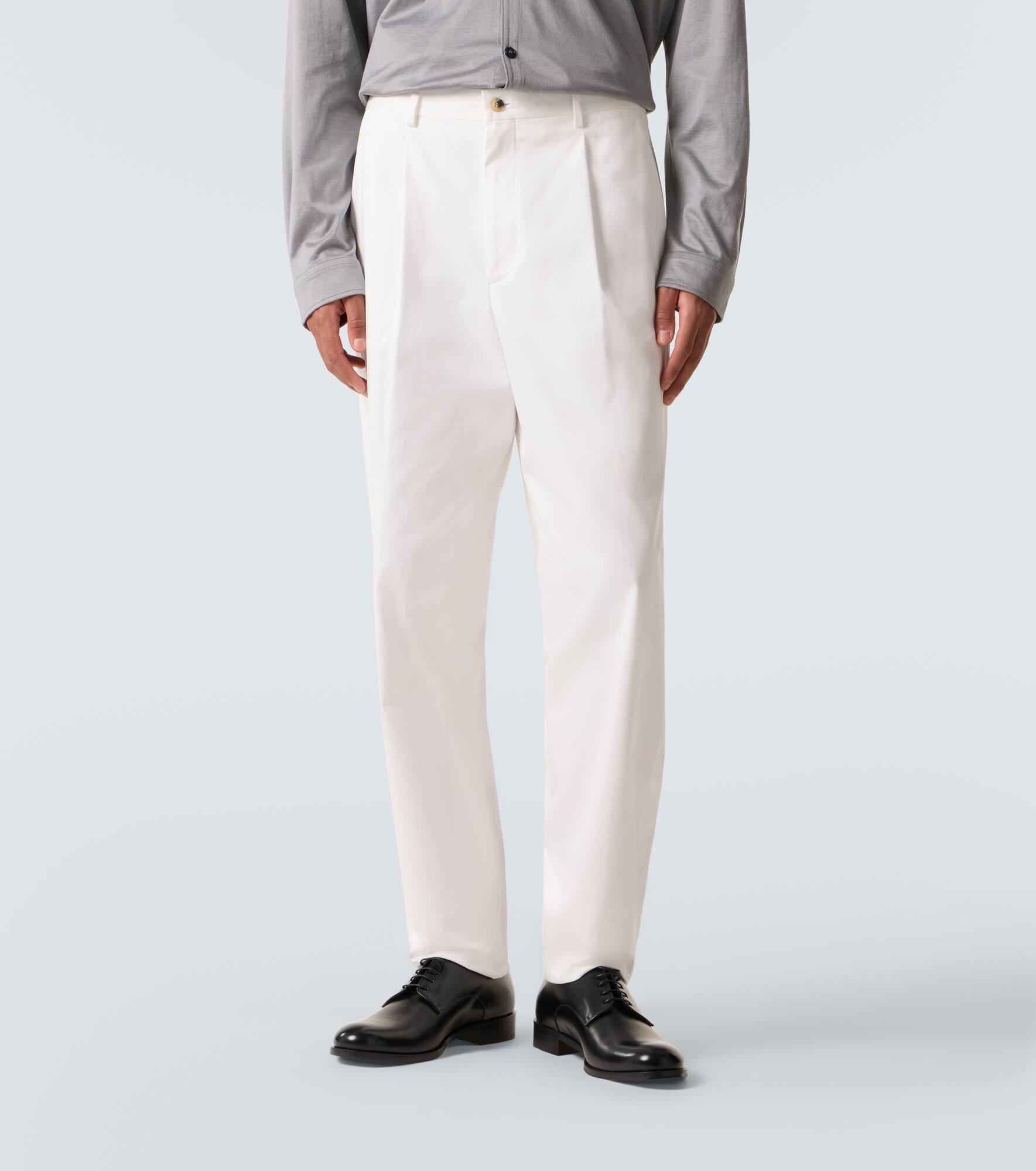 Cotton-blend straight pants - 3