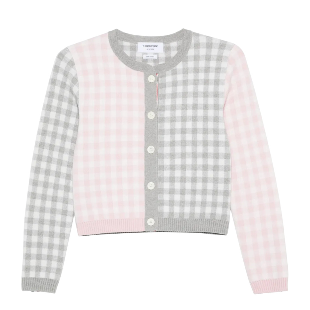 Fun Mix Gingham Check Birds Eye Cardigan - 1