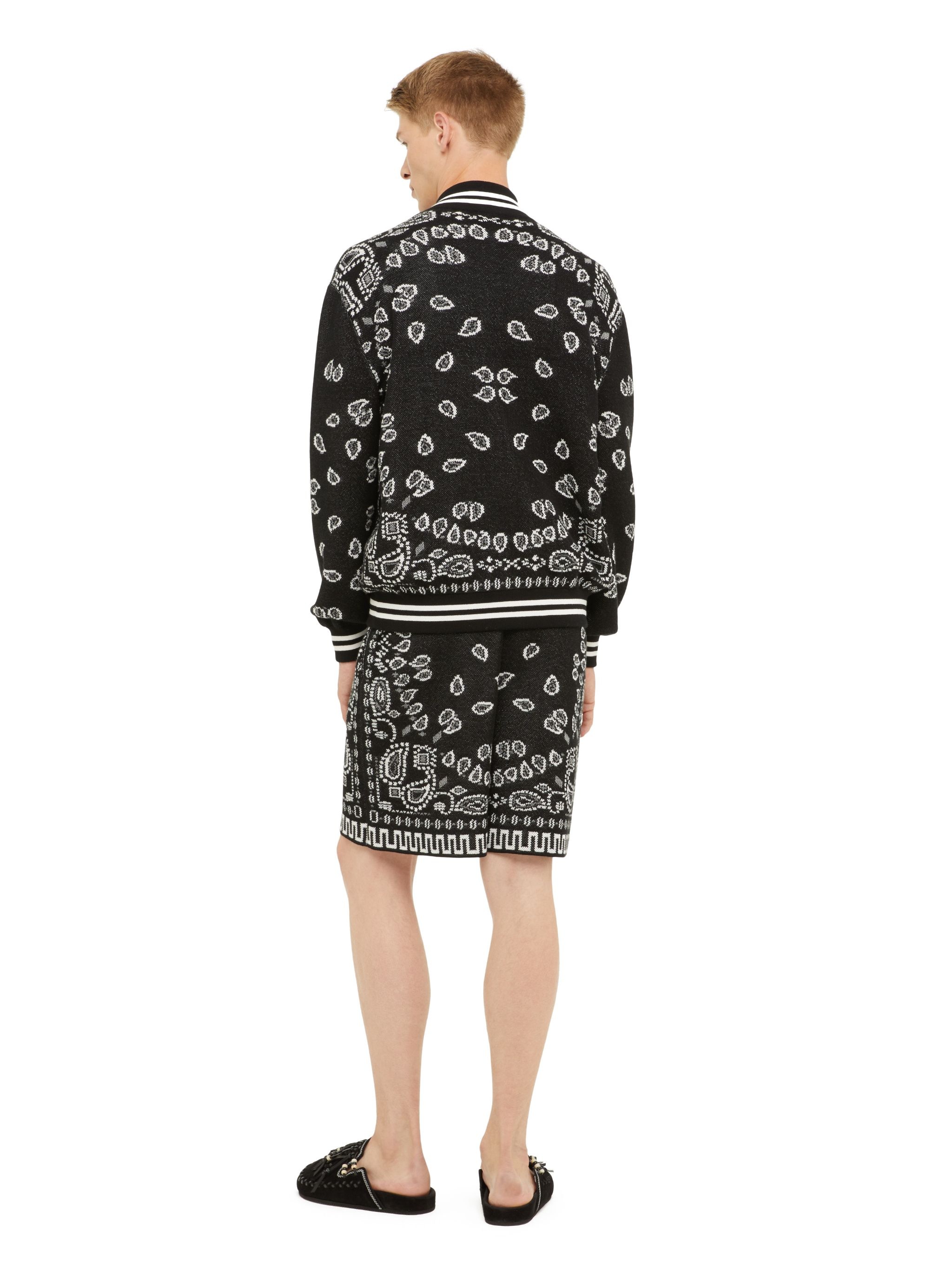 Bandana Piquet Jacquard Bomber Jacket - 6