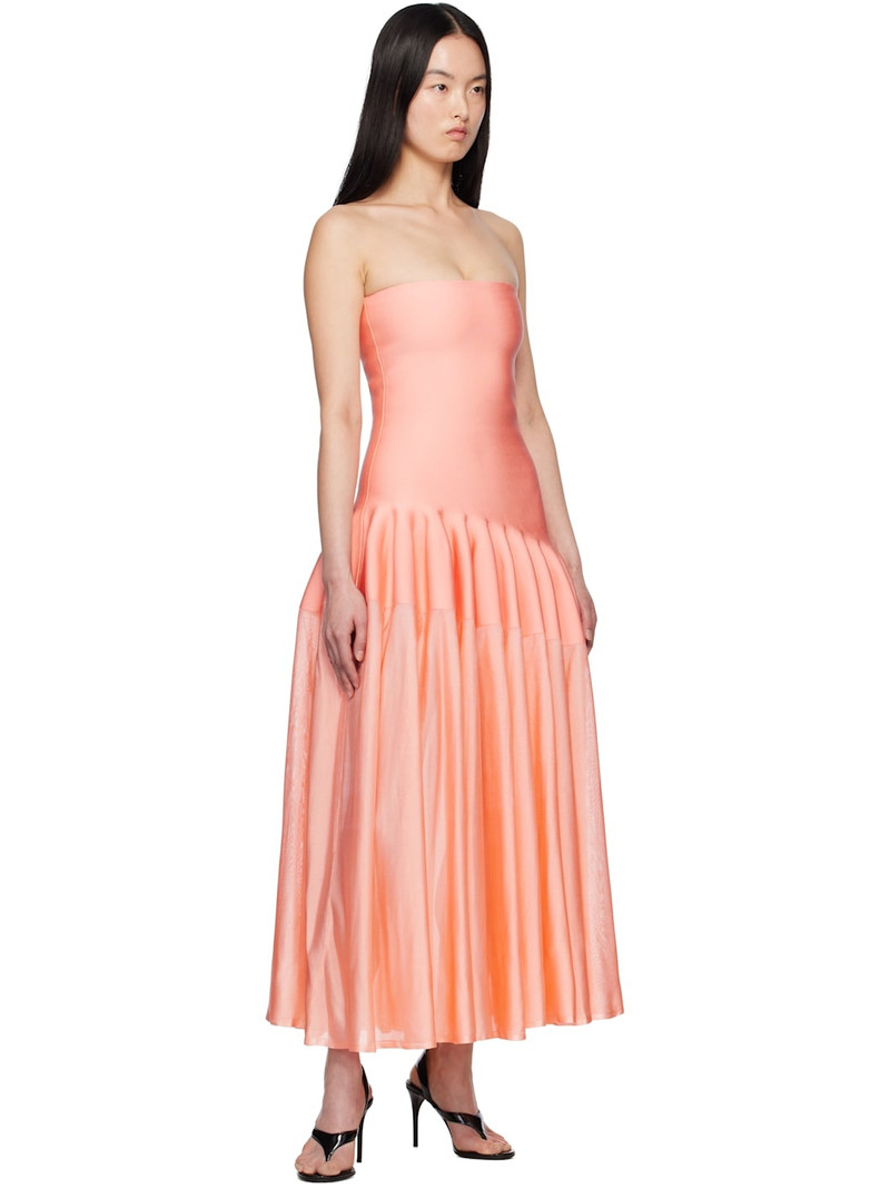 Alaïa Pink Godet Maxi Dress outlook