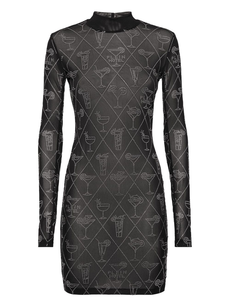 crystal-embellished mini dress 1