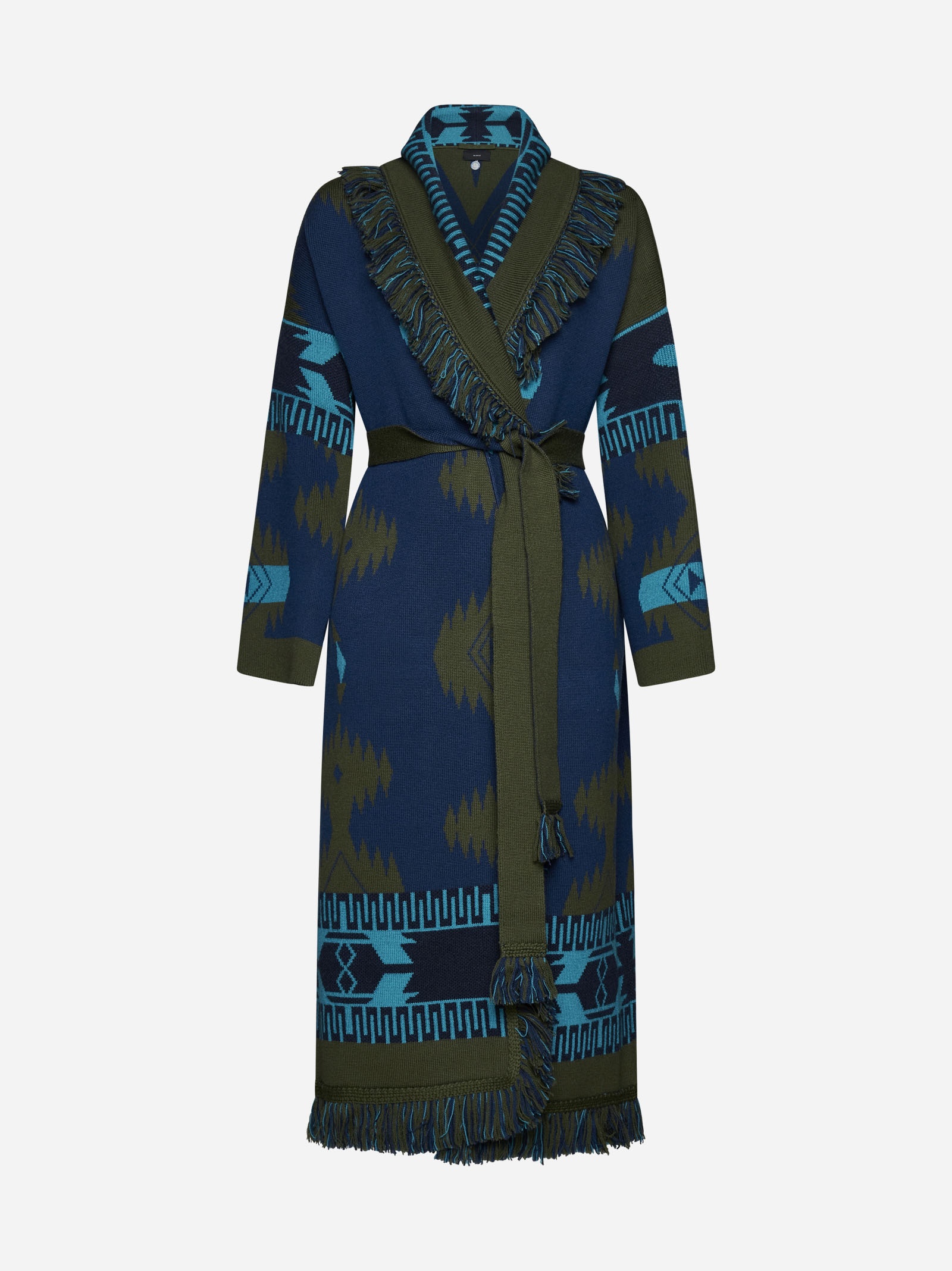 【ALANUI】fringed wool and cotton-blend jacquard コート ALANUI The Explosion of Nature fringed wool and cotton-blend