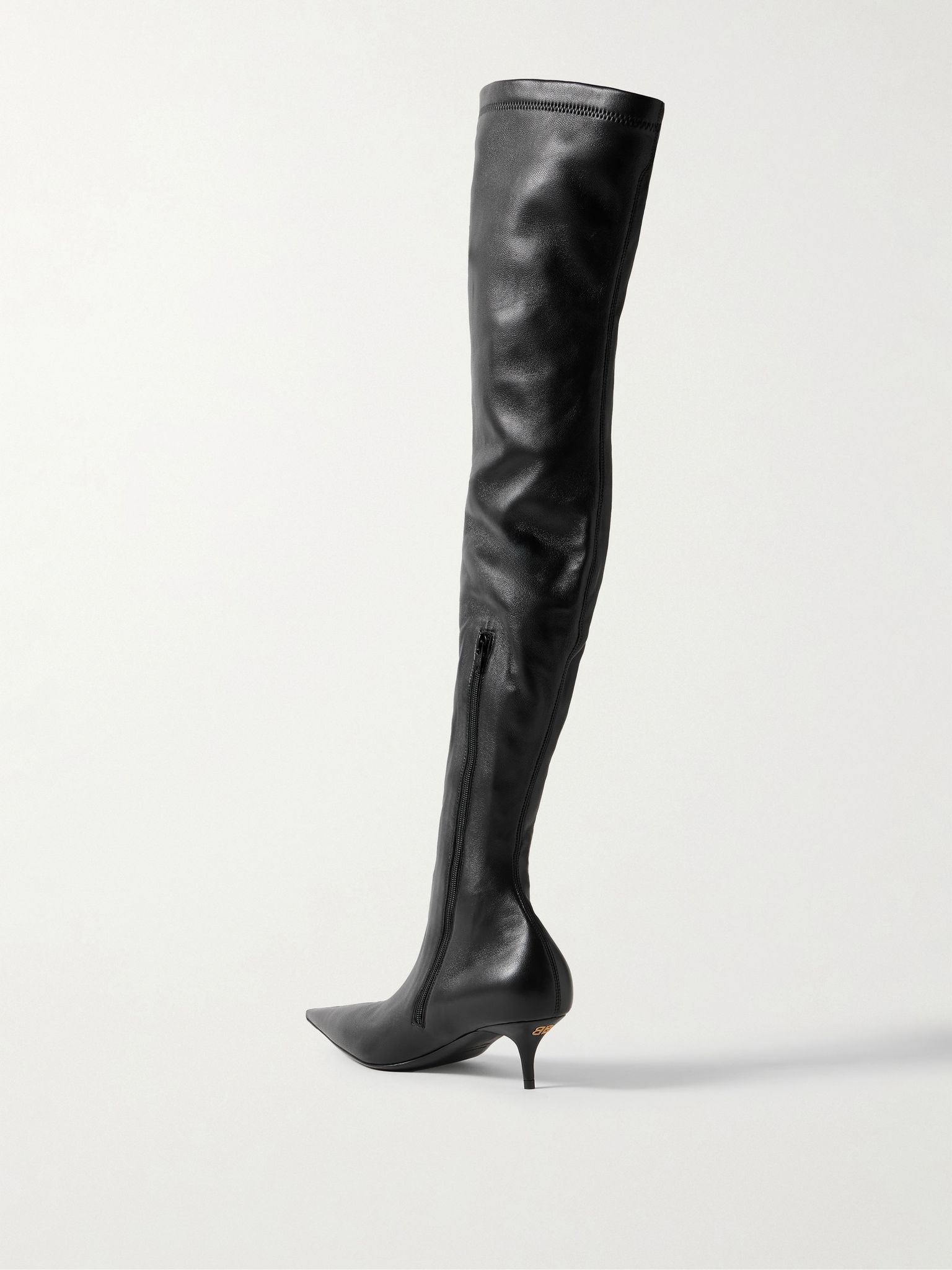 Avenue leather over-the-knee boots Black - 3