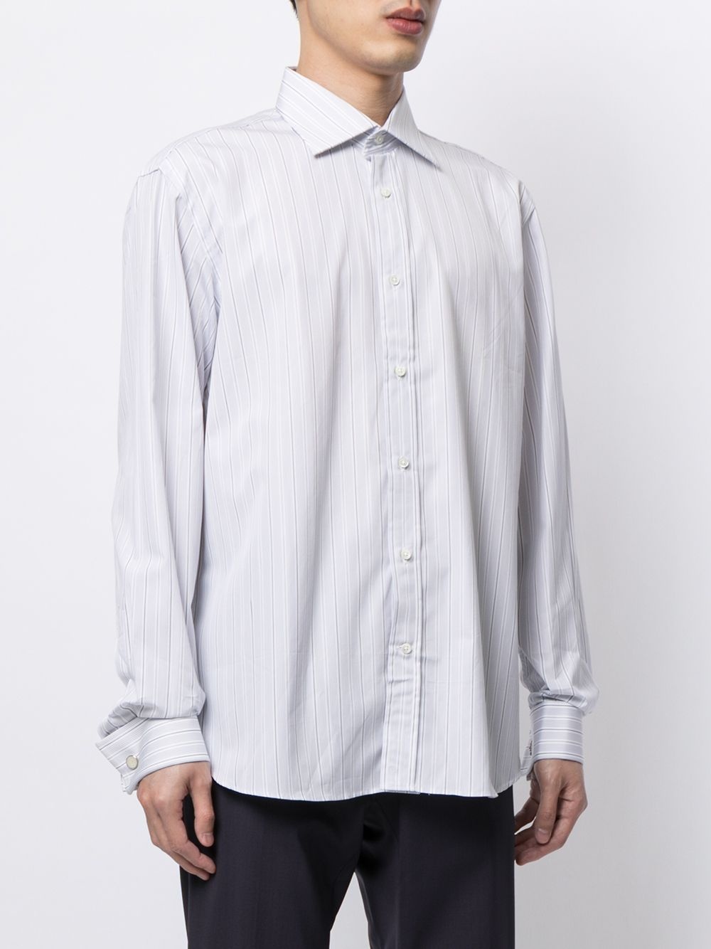 vertical-stripe cotton shirt - 3