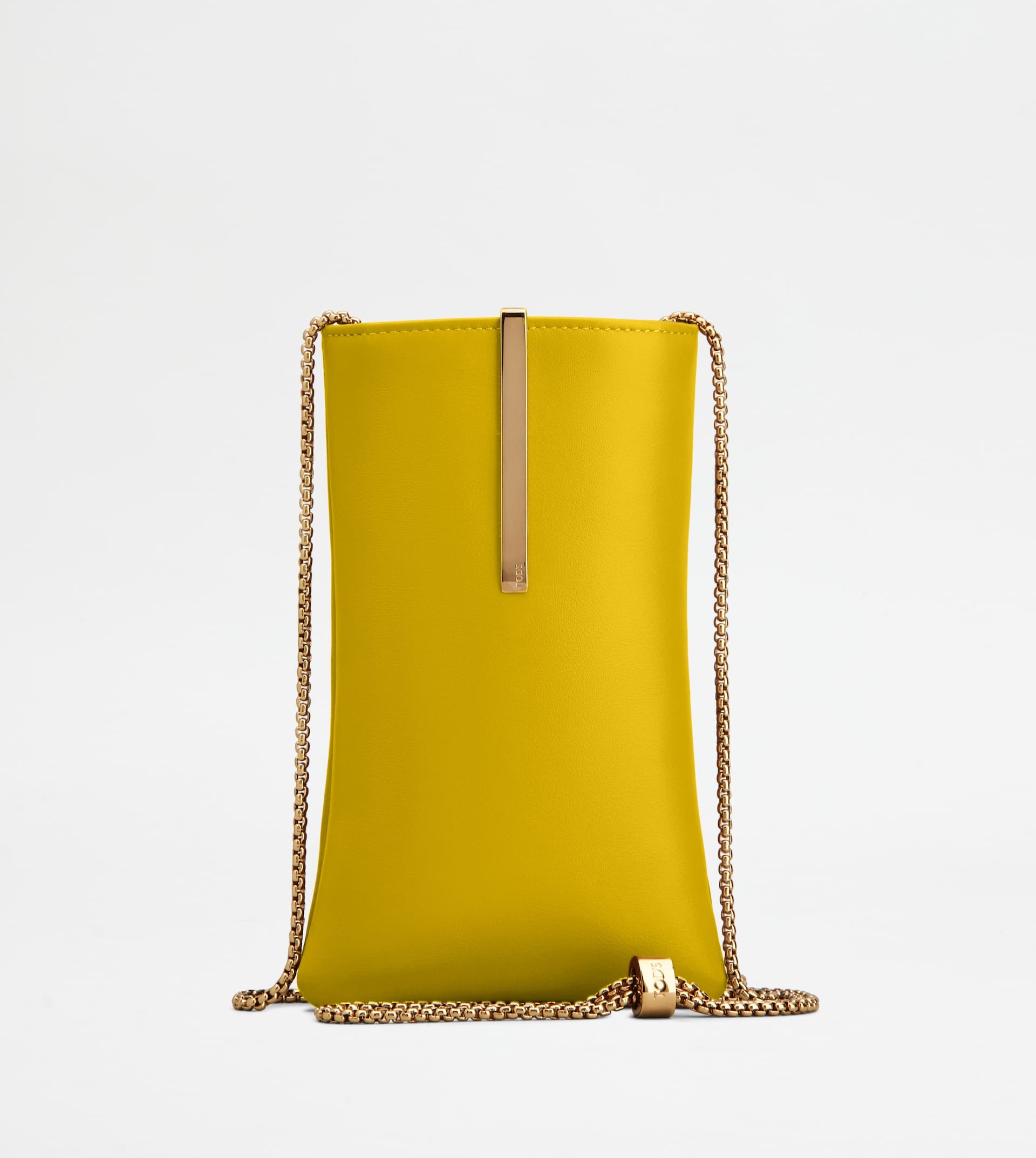 PHONE HOLDER IN LEATHER MEDIUM - YELLOW - 1