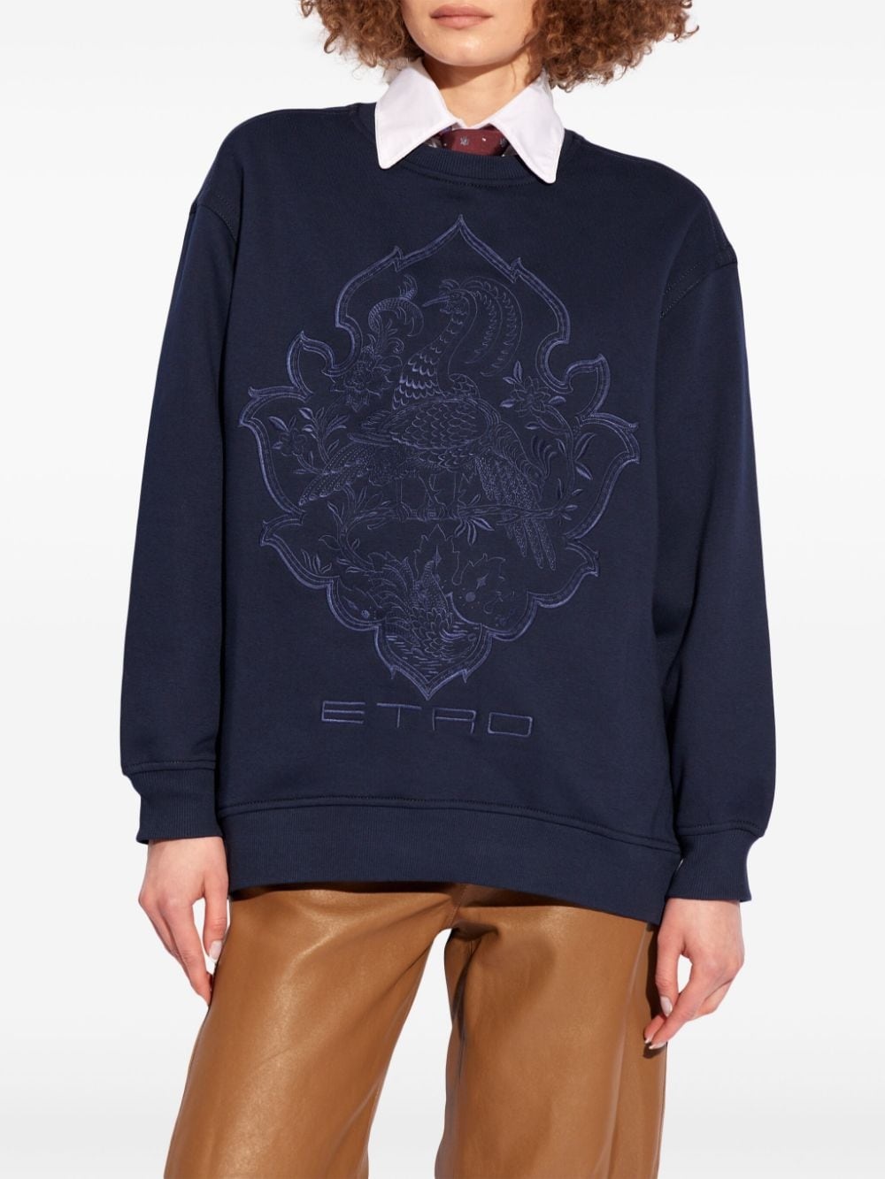 logo-embroidered sweatshirt - 3