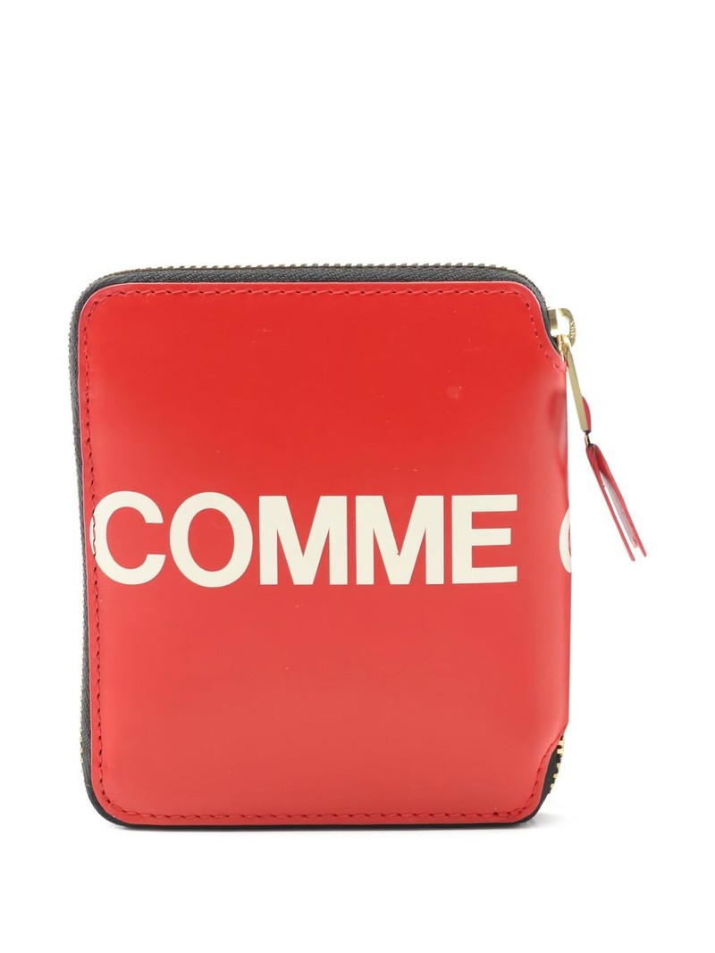 Comme Des Garçons logo-print round zipper wallet outlook
