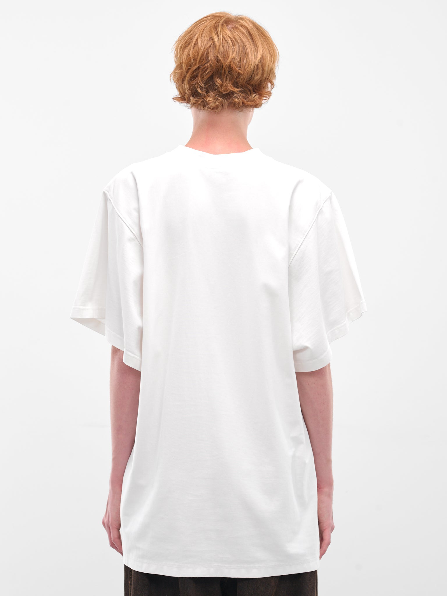 White Oversized Embroidered Tee - 3