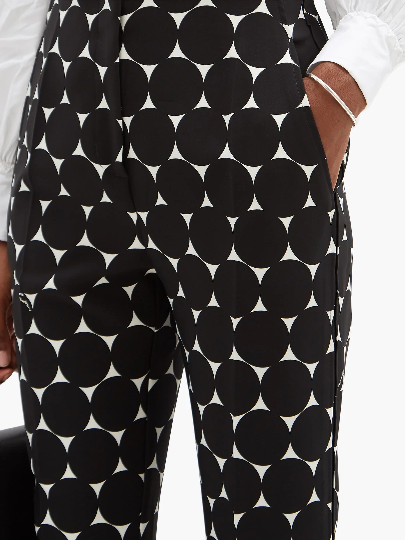 Pansy dotted crepe cigarette trousers - 3