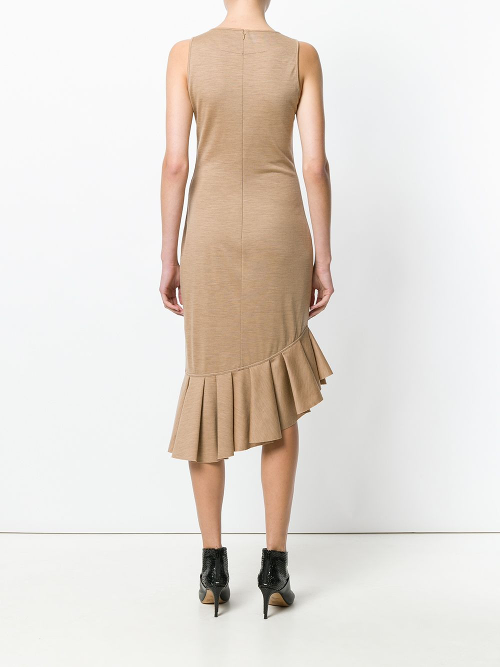 knitted frill-hem midi dress - 4
