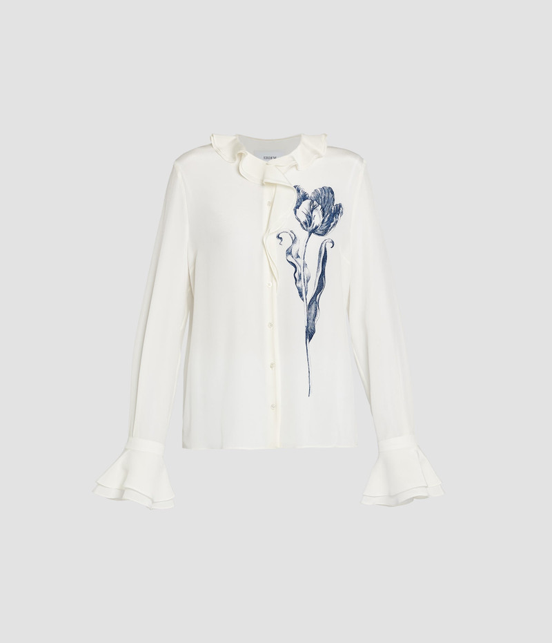 Erdem FLORAL PRINT CREPE DE CHINE LONG SLEEVE SHIRT outlook