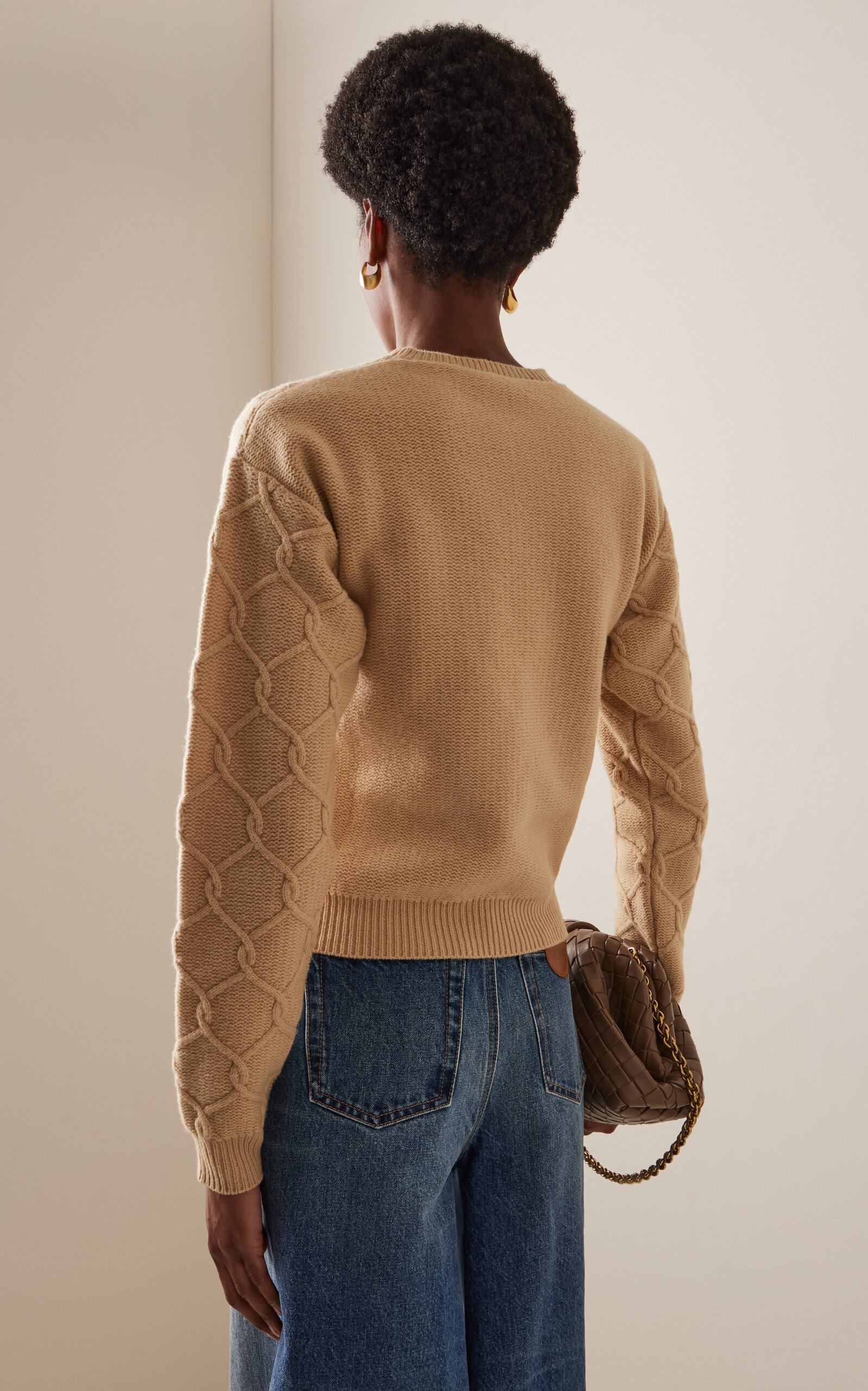 Embroidered Wool-Cashmere Sweater nude - 4