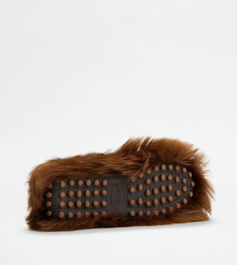 GOMMINO DRIVING SHOES IN FUR - BROWN 5