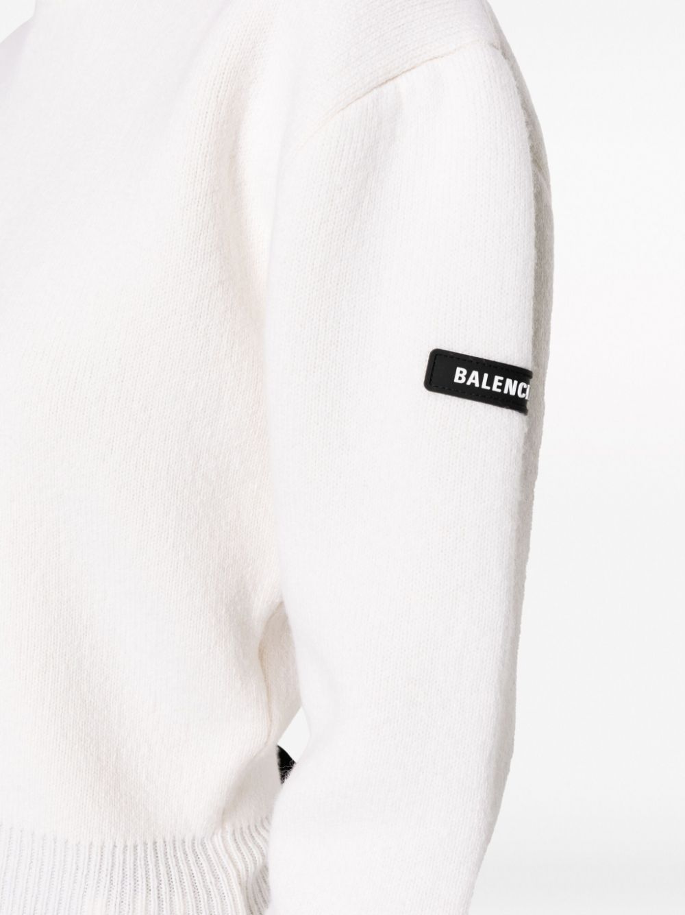 logo-patch stretch-wool jumper - 5