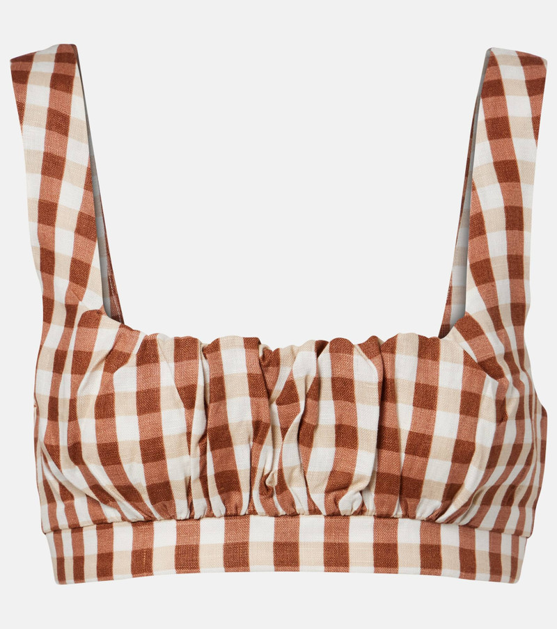 Ida gingham linen crop top 1