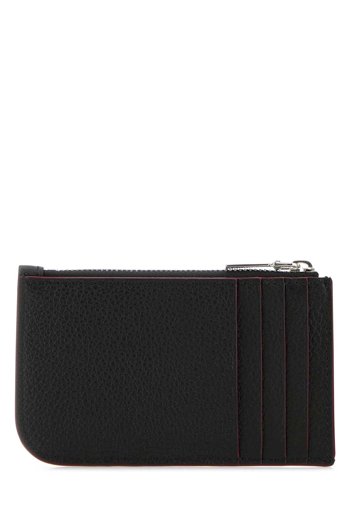 Alexander Mcqueen Men Black Leather Card Holder - 3