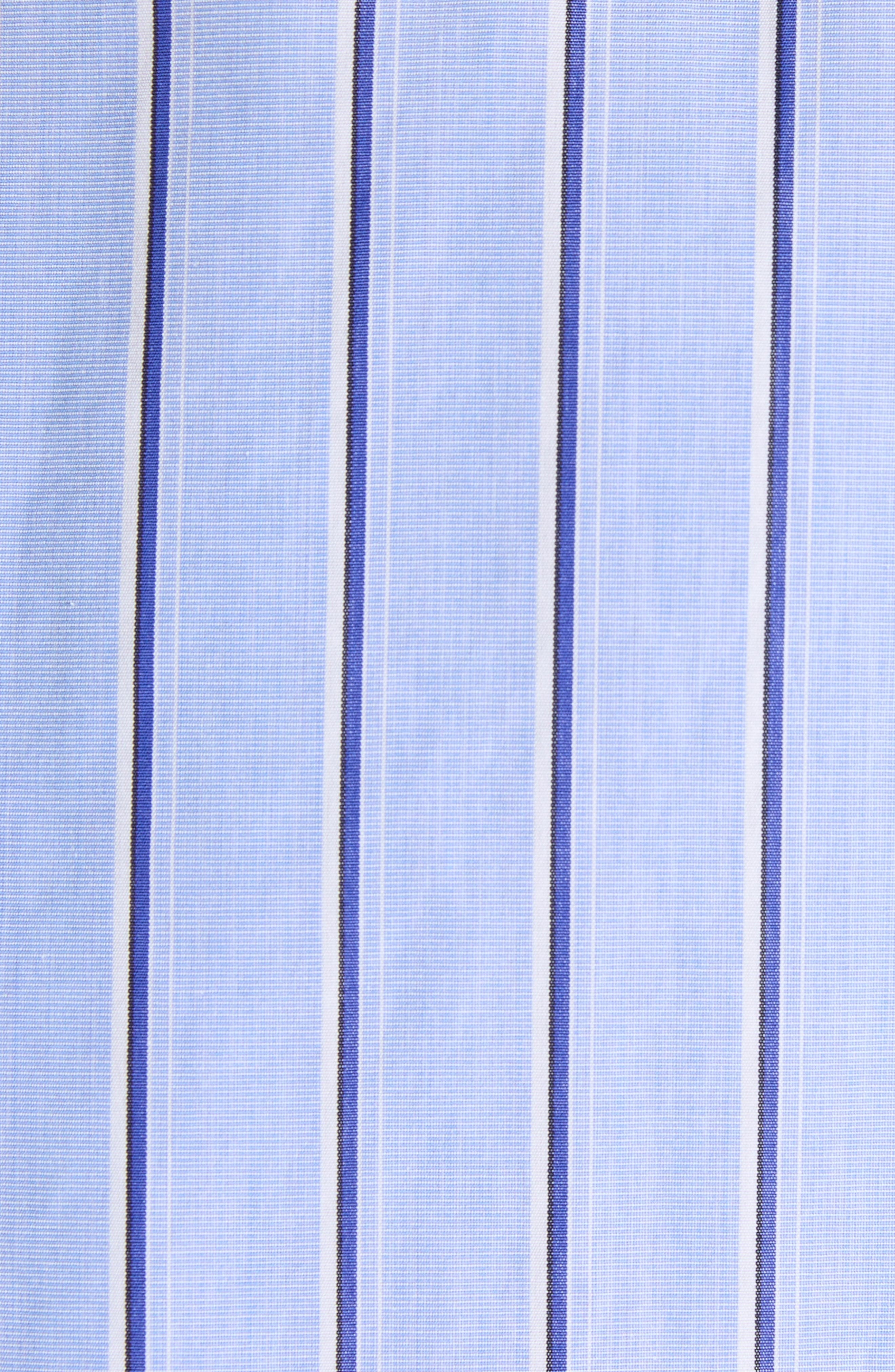Moncler Logo Patch Stripe Cotton Poplin Button-Down Shirt in Light Blue at Nordstrom - 6