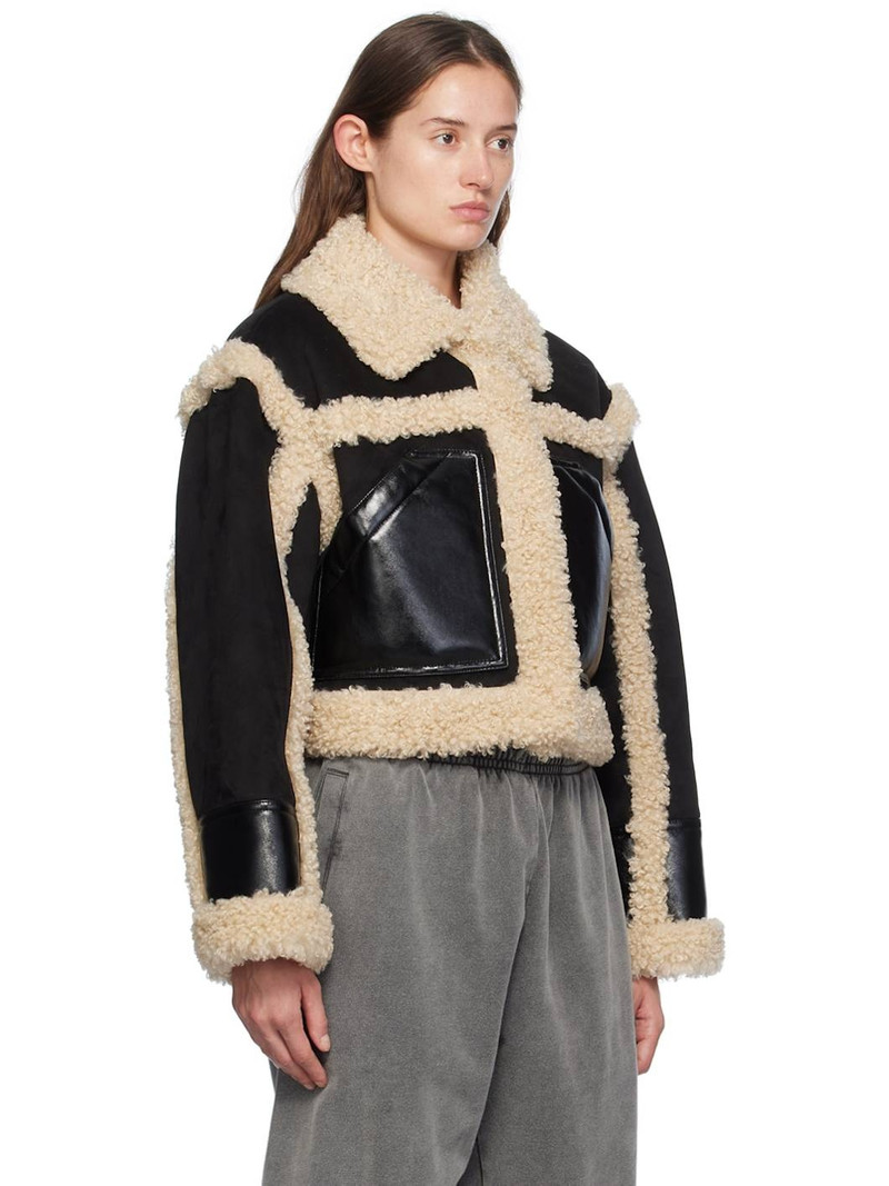 Black & Off-White Edith Faux-Shearling Jacket 2