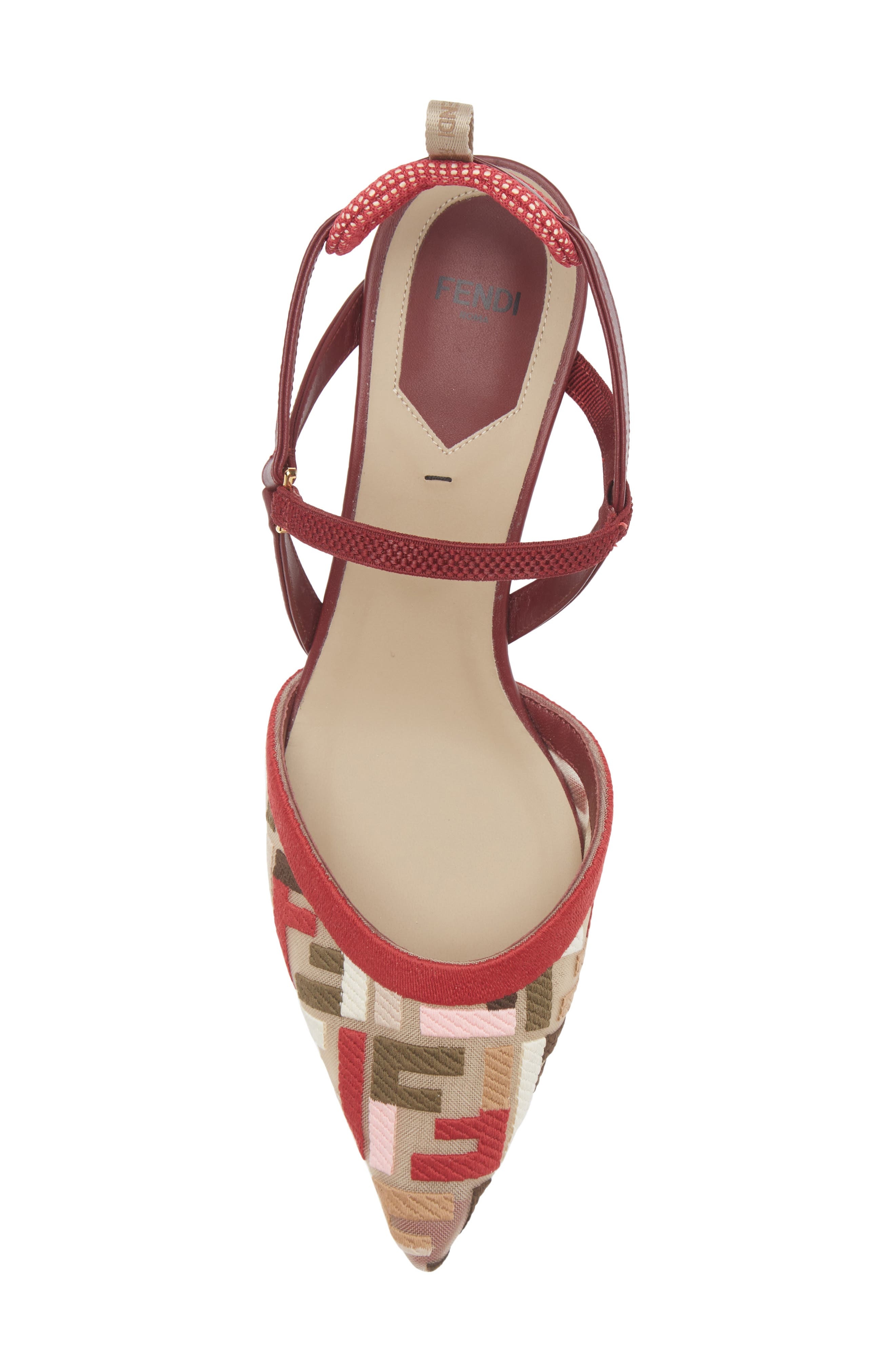 Fendi Colibrì Lite Pointed Toe Slingback Pump in Multicolor/Bordeaux at Nordstrom - 5
