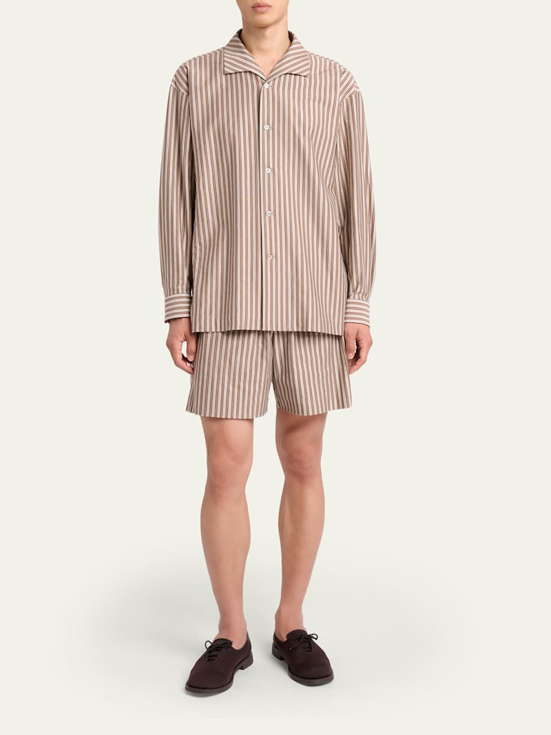 ISSEY MIYAKE Men's Multi-Stripe Jersey Flat-Front Shorts outlook