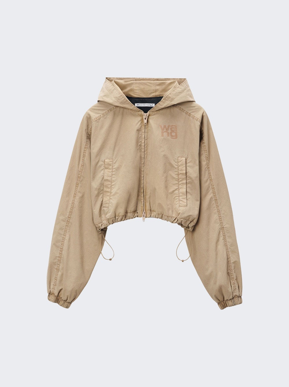 Logo Cropped Bomber Jacket Safari - 1