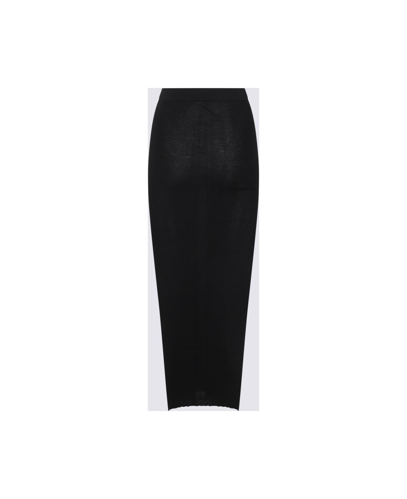 Black Cotton Midi Skirt - 2