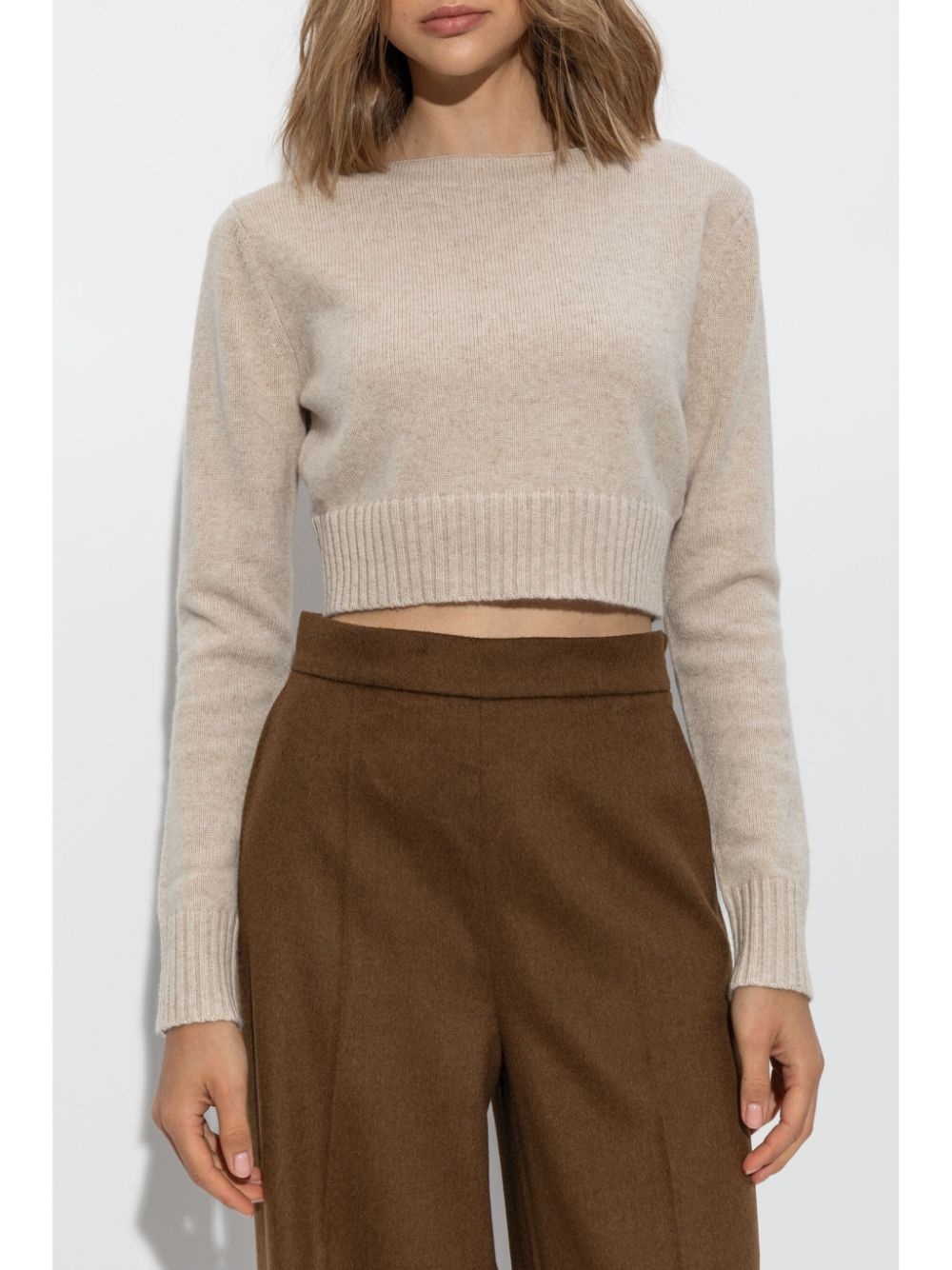 cropped knitted top - 3