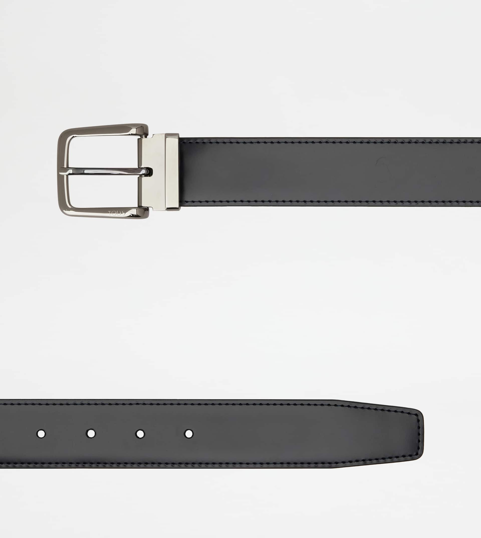 ADJUSTABLE AND REVERSIBLE BELT IN LEATHER - BLACK, BROWN - 3