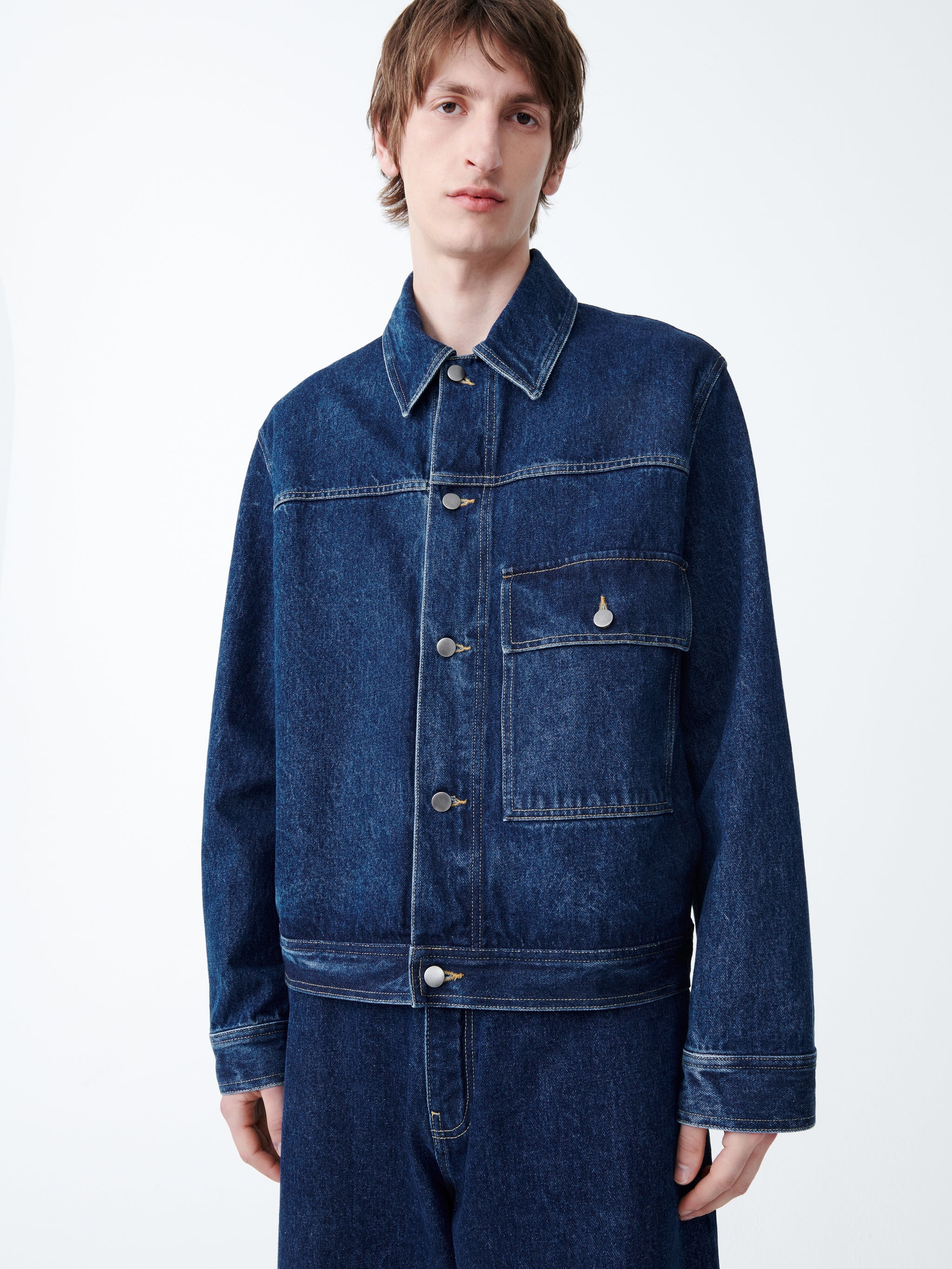 【関税込み】Studio Nicholson ブルー Petar デニムジャケット Studio Nicholson Petar Denim Jacket | REVERSIBLE