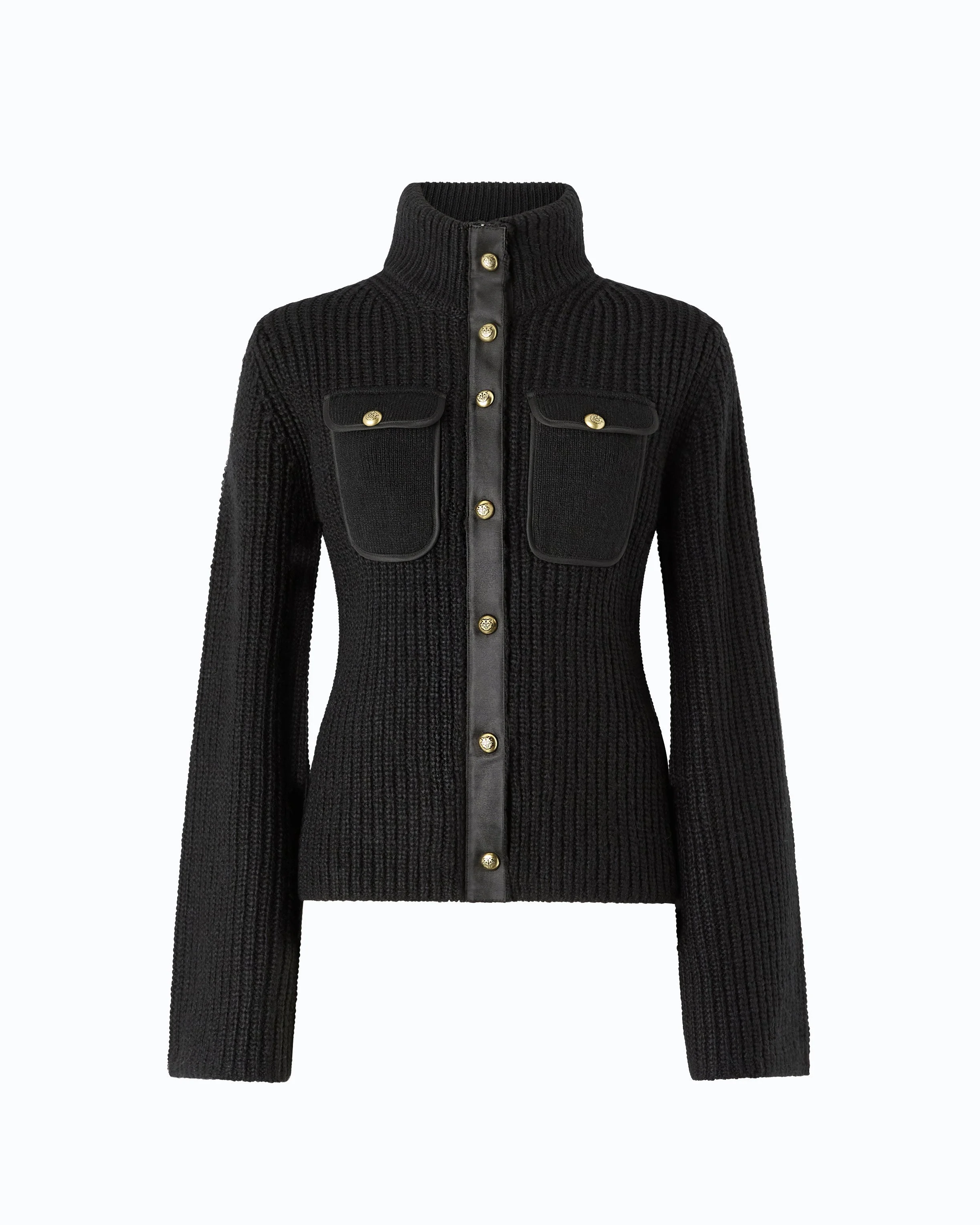 RIBBED CARDIGAN WITH POCKETS - 1