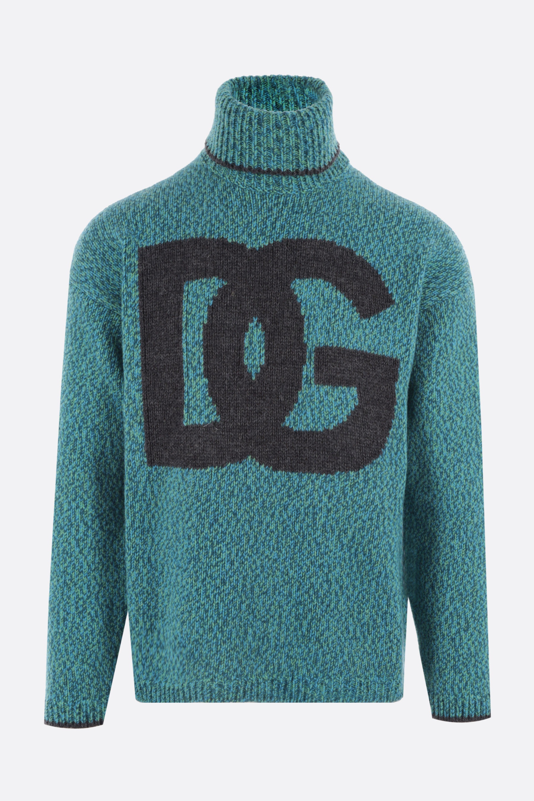 WOOL BLEND PULLOVER WITH DG LOGO INTARSIA - 1