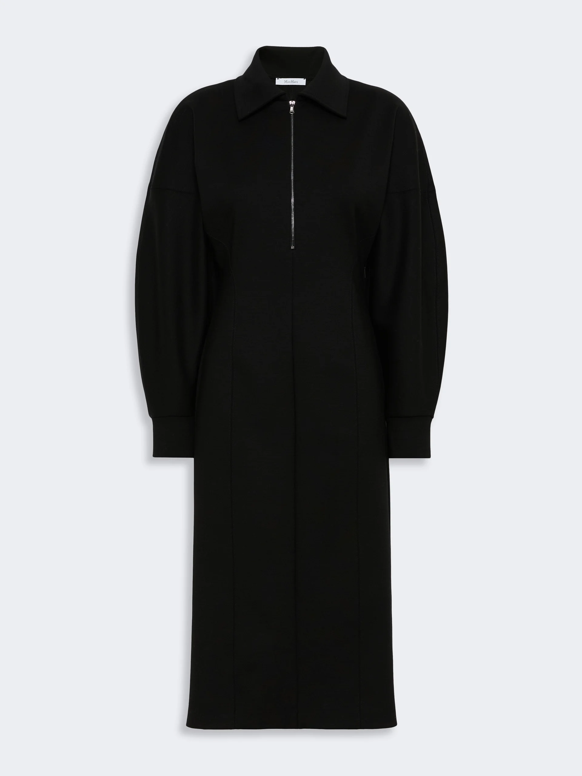 CAPO Wool and Lyocell jersey dress - BLACK - 1