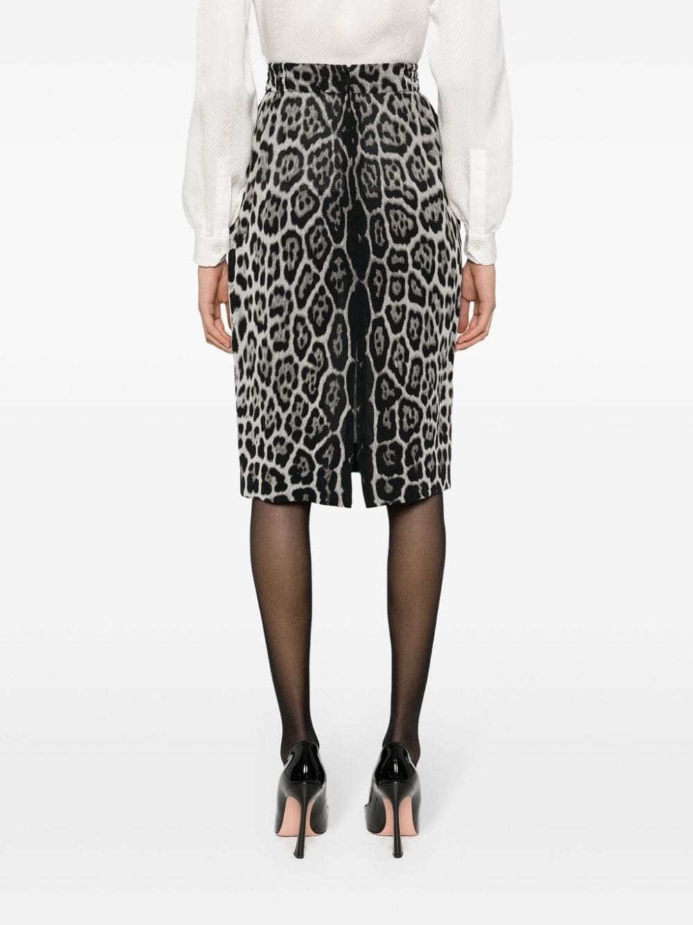 leopard-print silk skirt - 4