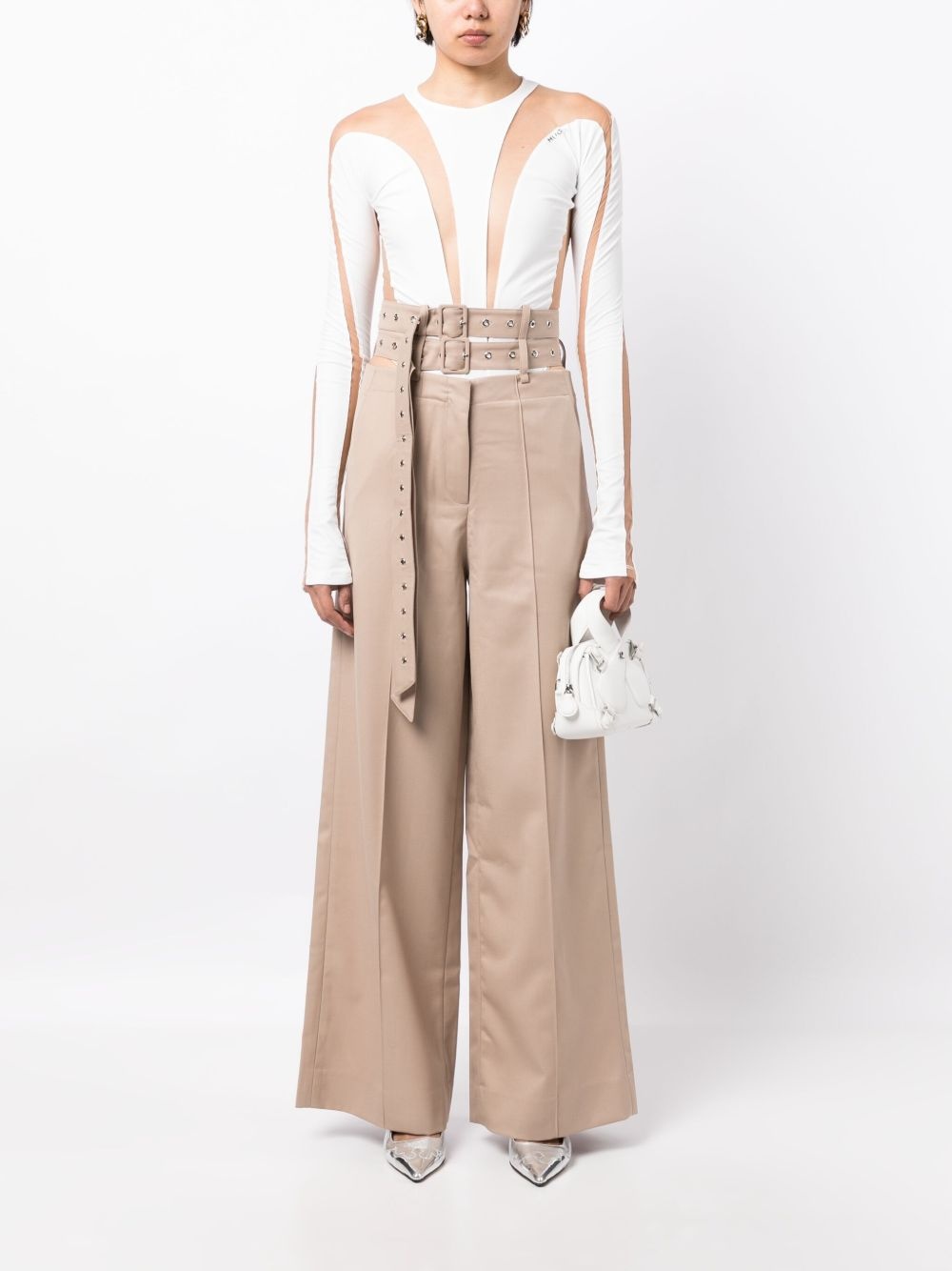 belted wide-leg trousers - 2