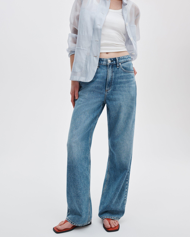 rag & bone Logan Wide-Leg Jean Mid-Rise in Featherweight Denim outlook