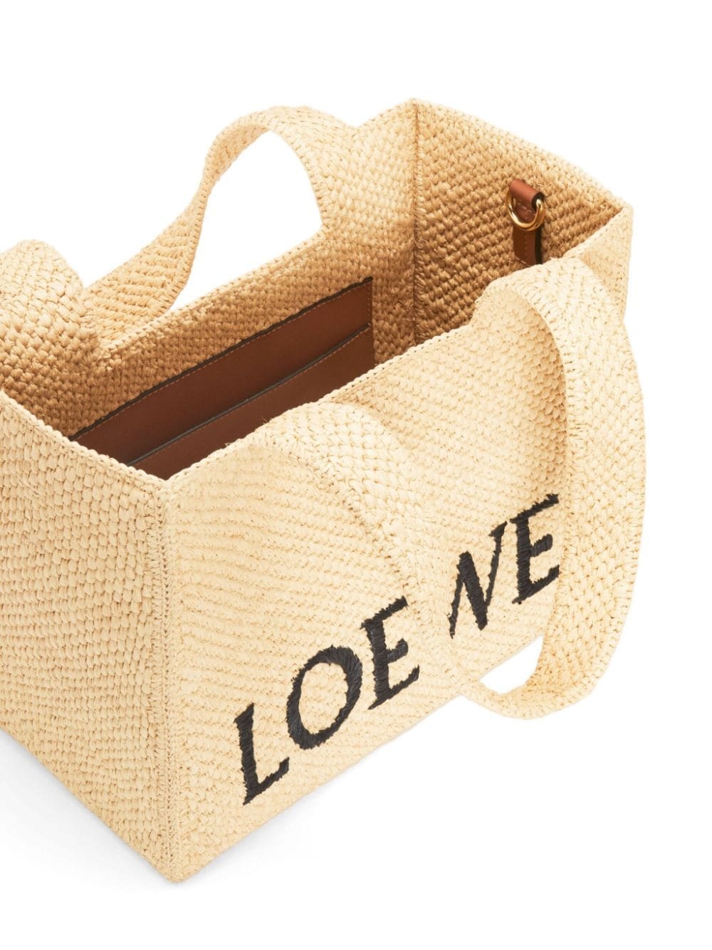 Medium LOEWE Font Tote in raffia - 6