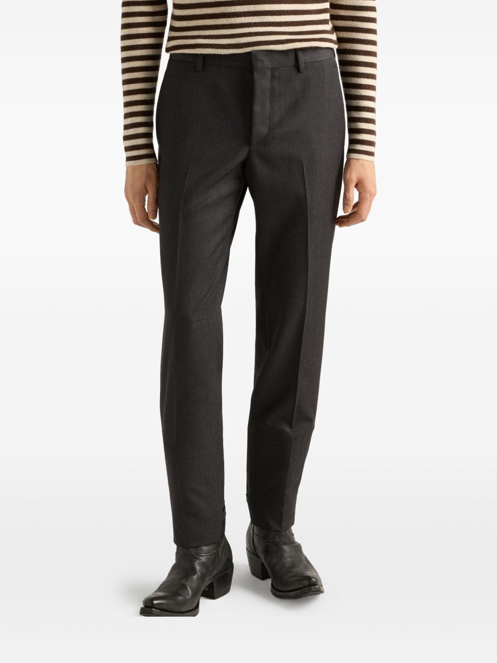 pressed-crease wool trousers - 4